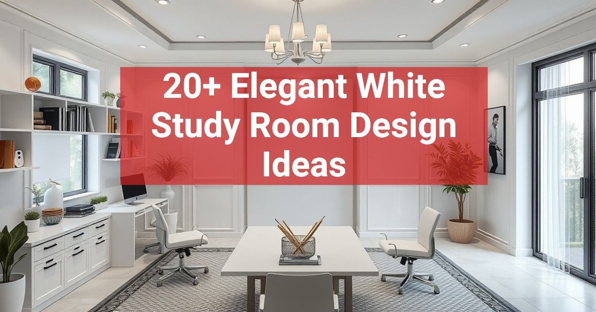 20+ Elegant White Study Room Design Ideas