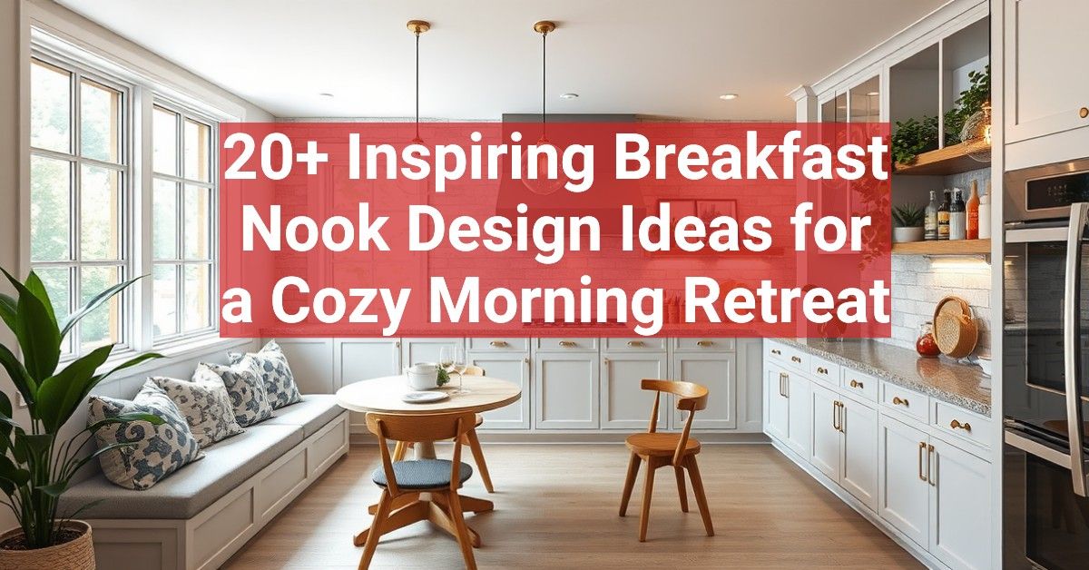 20+ Inspiring Breakfast Nook Design Ideas for a Cozy Morning Retreat