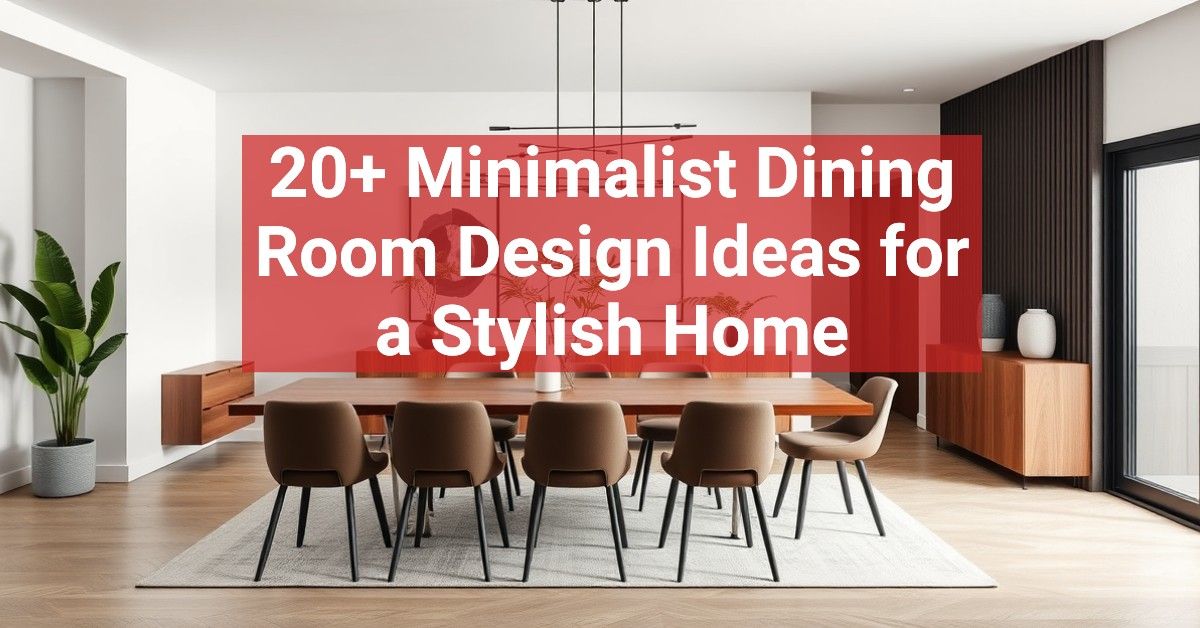 20+ Minimalist Dining Room Design Ideas for a Stylish Home