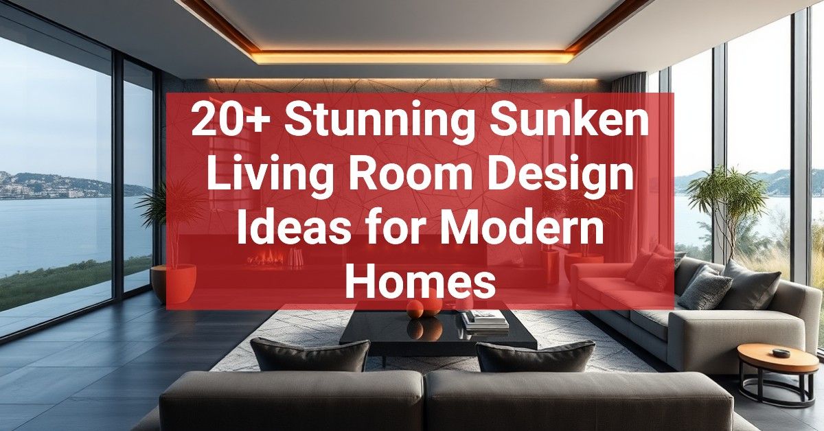 20+ Stunning Sunken Living Room Design Ideas for Modern Homes