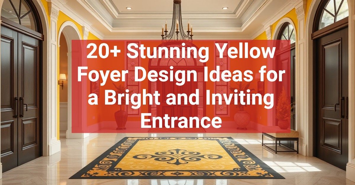 20+ Stunning Yellow Foyer Design Ideas for a Bright and Inviting Entrance