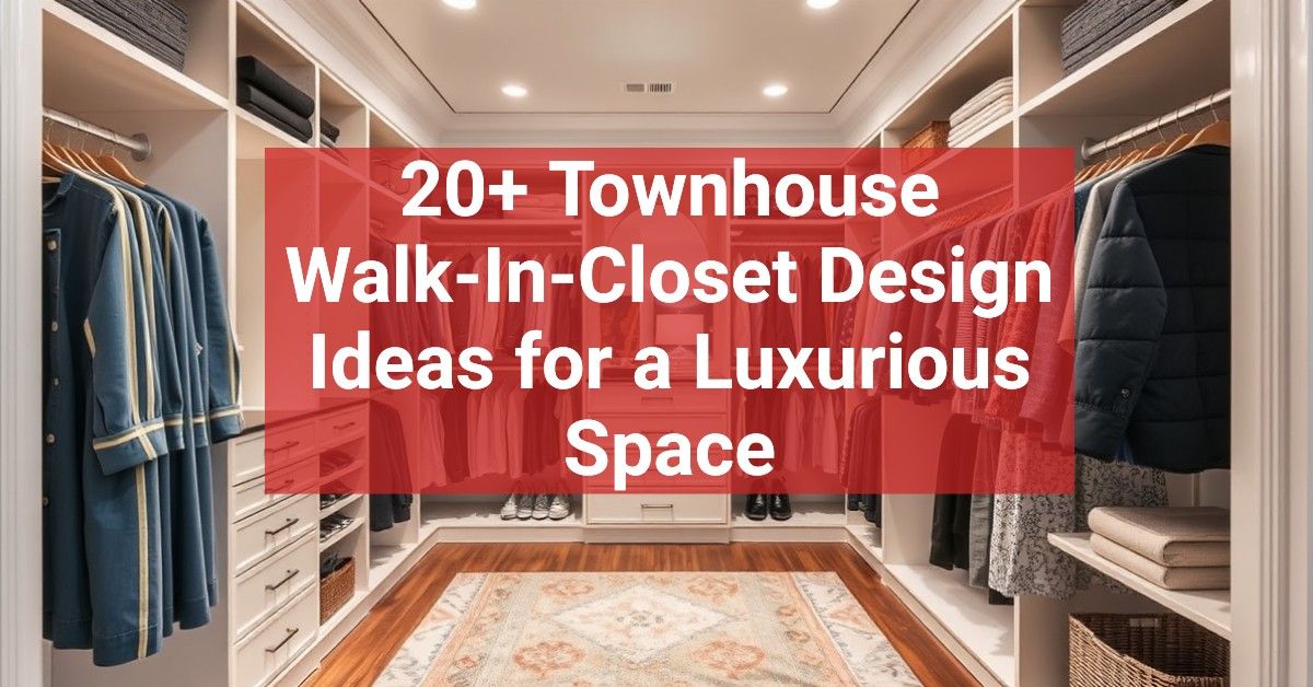 20+ Townhouse Walk-In-Closet Design Ideas for a Luxurious Space