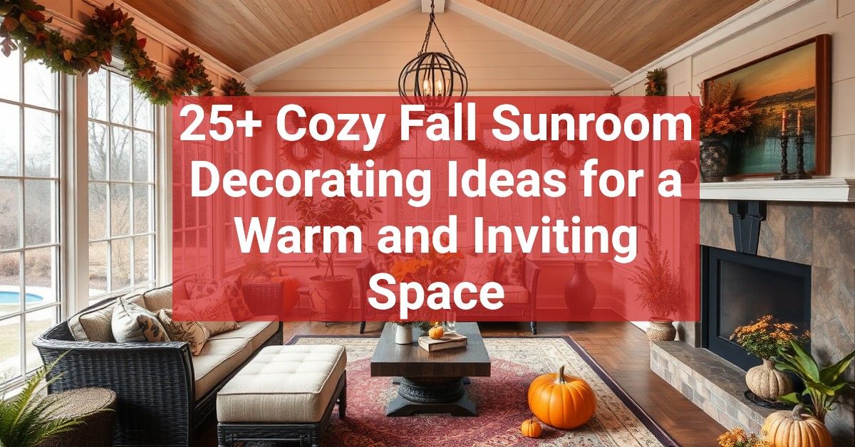 25+ Cozy Fall Sunroom Decorating Ideas for a Warm and Inviting Space