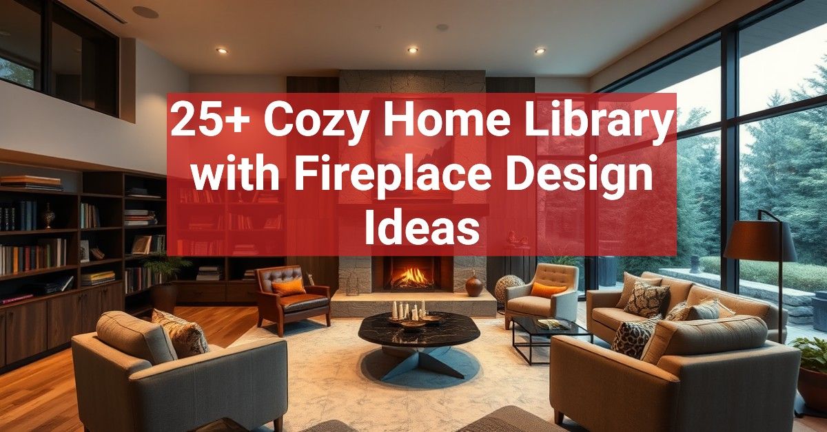 25+ Cozy Home Library with Fireplace Design Ideas