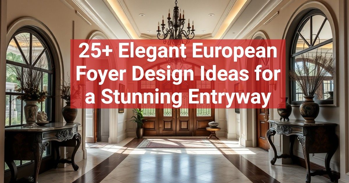 25+ Elegant European Foyer Design Ideas for a Stunning Entryway