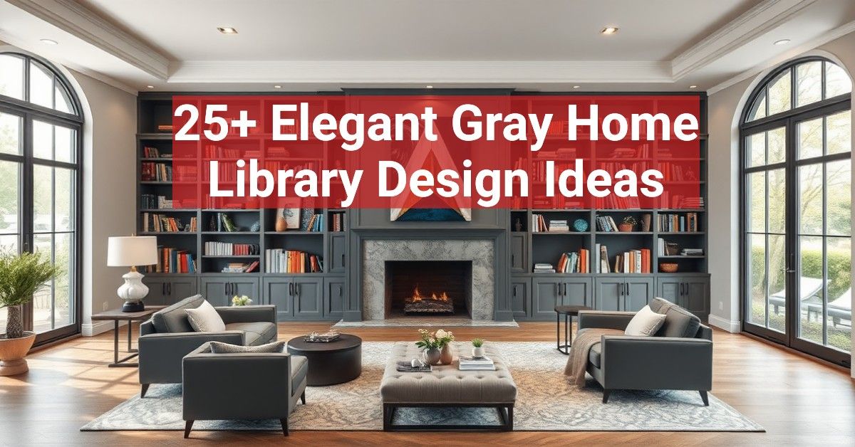 25+ Elegant Gray Home Library Design Ideas