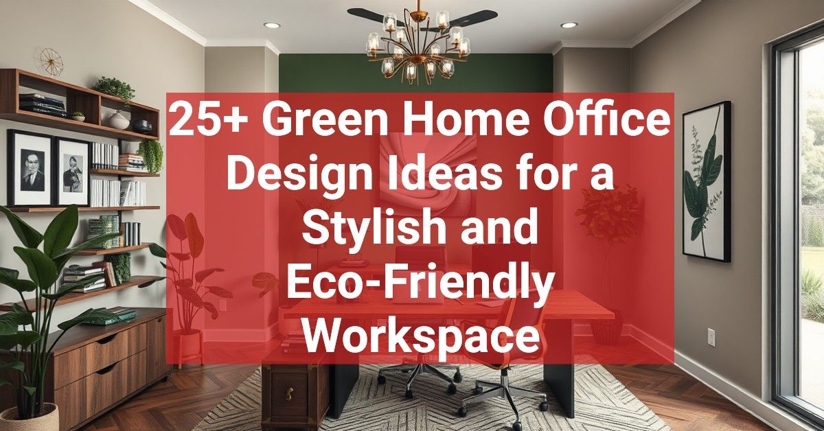 25+ Green Home Office Design Ideas for a Stylish and Eco-Friendly Workspace