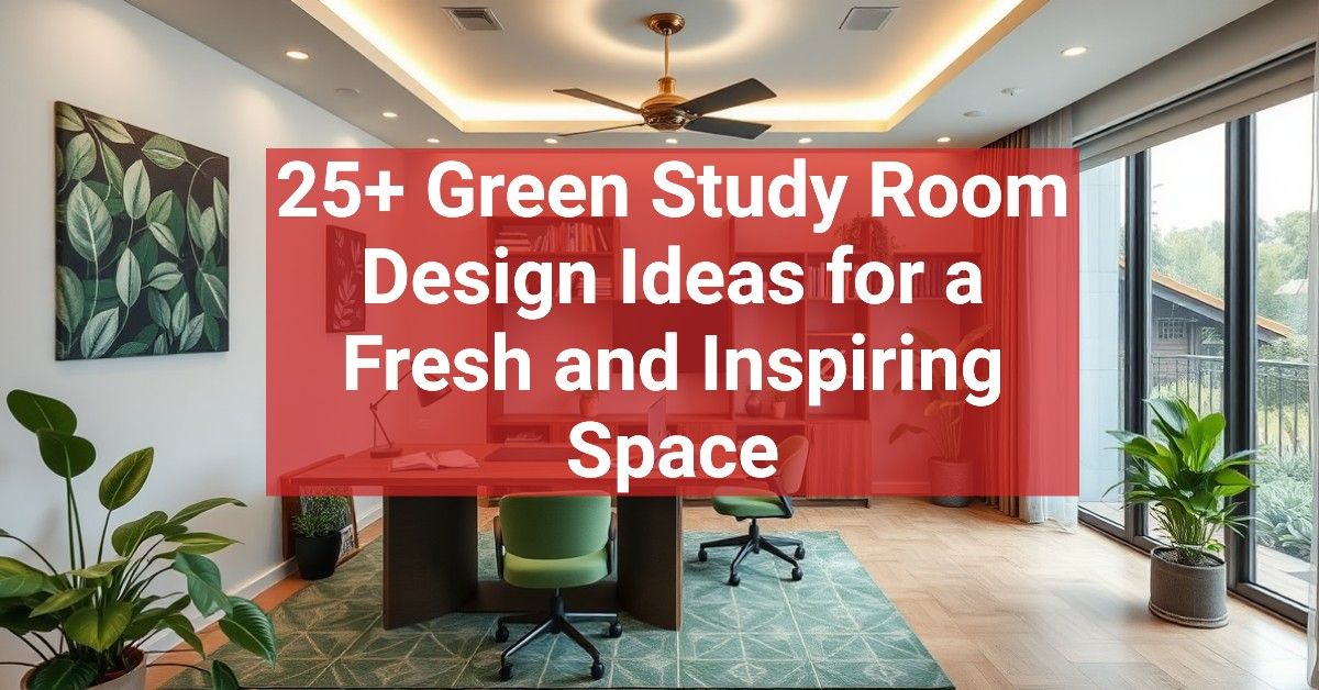 25+ Green Study Room Design Ideas for a Fresh and Inspiring Space