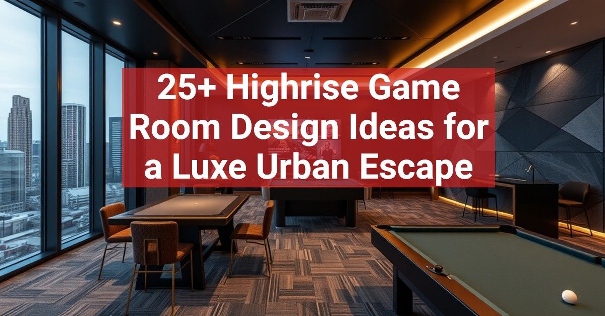 25+ Highrise Game Room Design Ideas for a Luxe Urban Escape