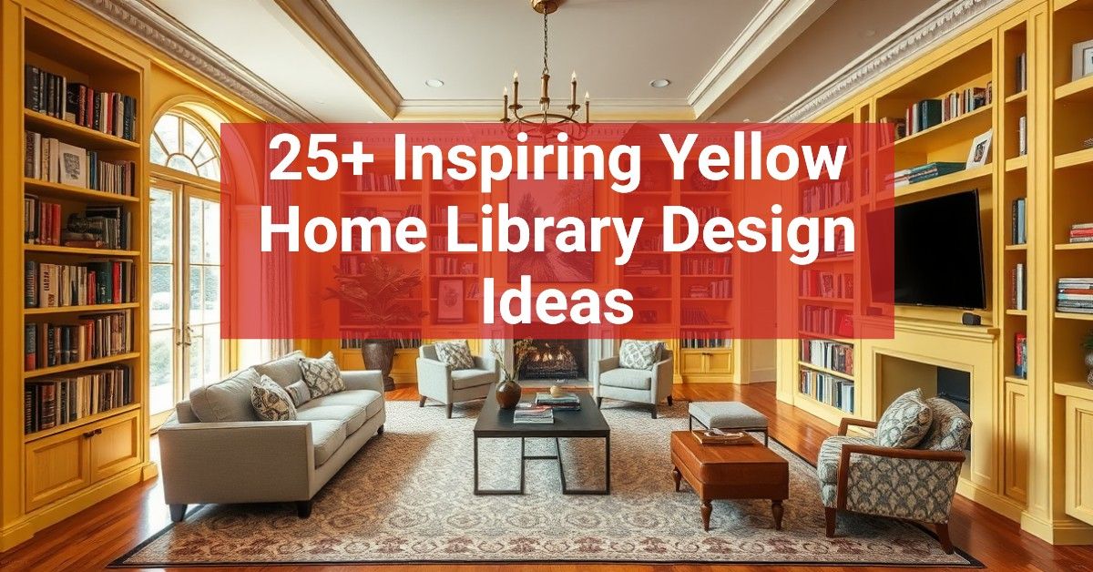 25+ Inspiring Yellow Home Library Design Ideas