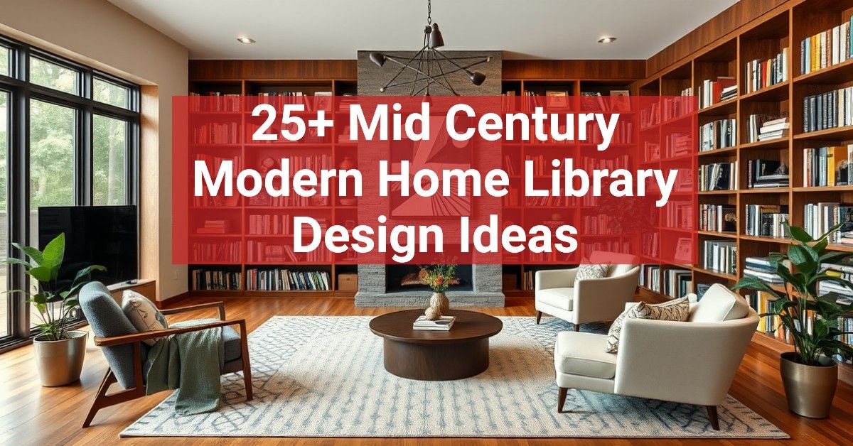 25+ Mid Century Modern Home Library Design Ideas