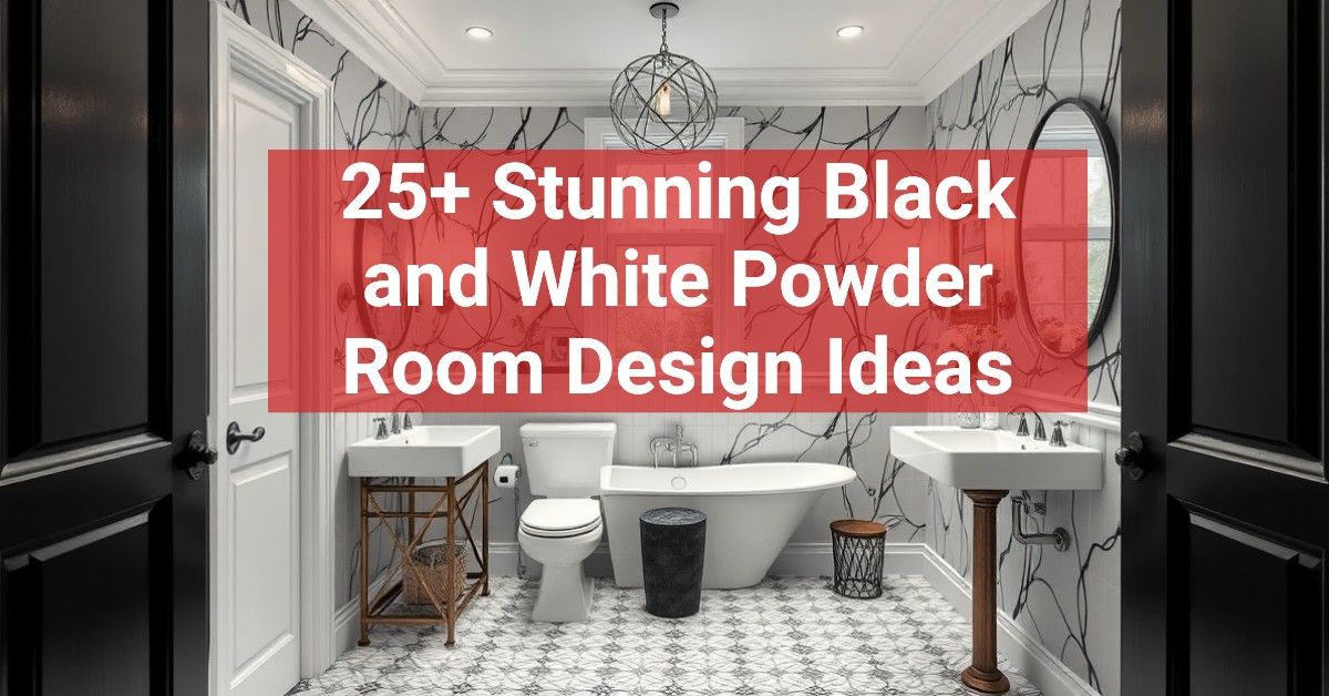 25+ Stunning Black and White Powder Room Design Ideas