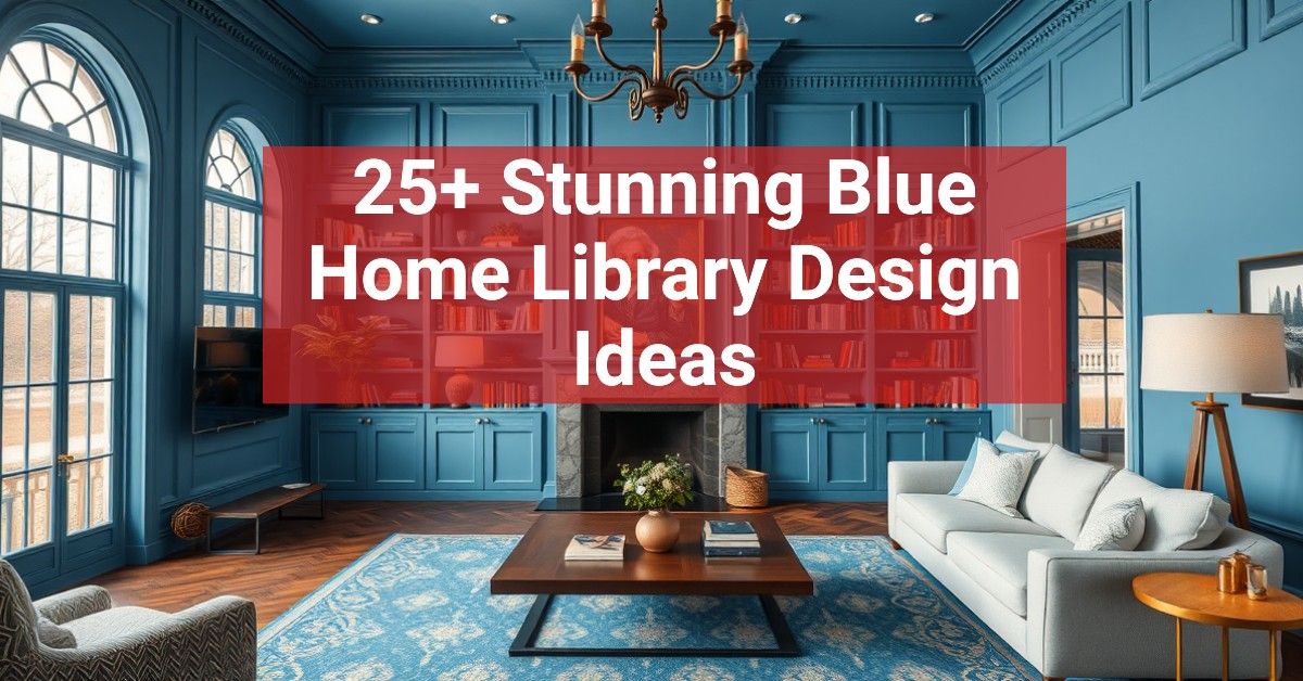 25+ Stunning Blue Home Library Design Ideas