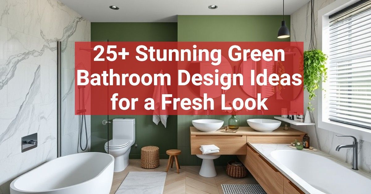 25+ Stunning Green Bathroom Design Ideas for a Fresh Look