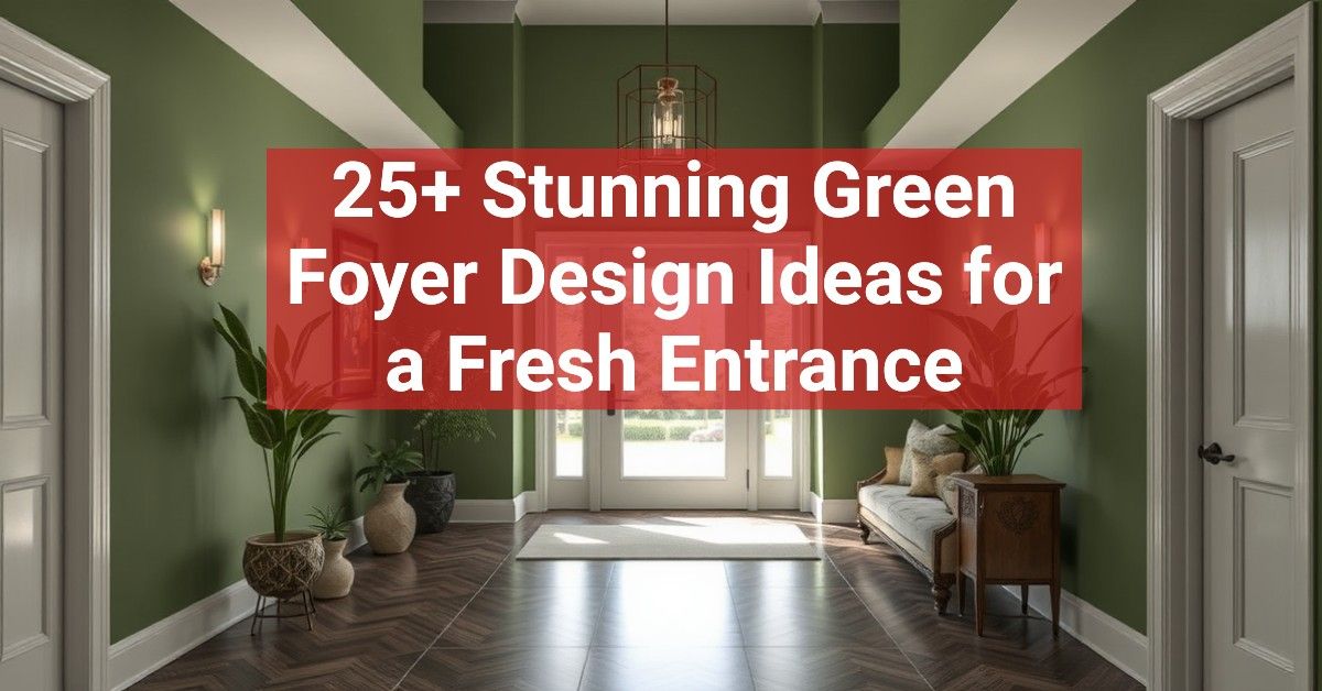 25+ Stunning Green Foyer Design Ideas for a Fresh Entrance