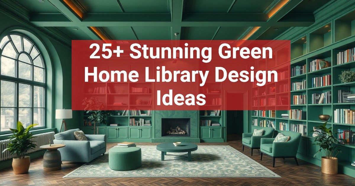 25+ Stunning Green Home Library Design Ideas