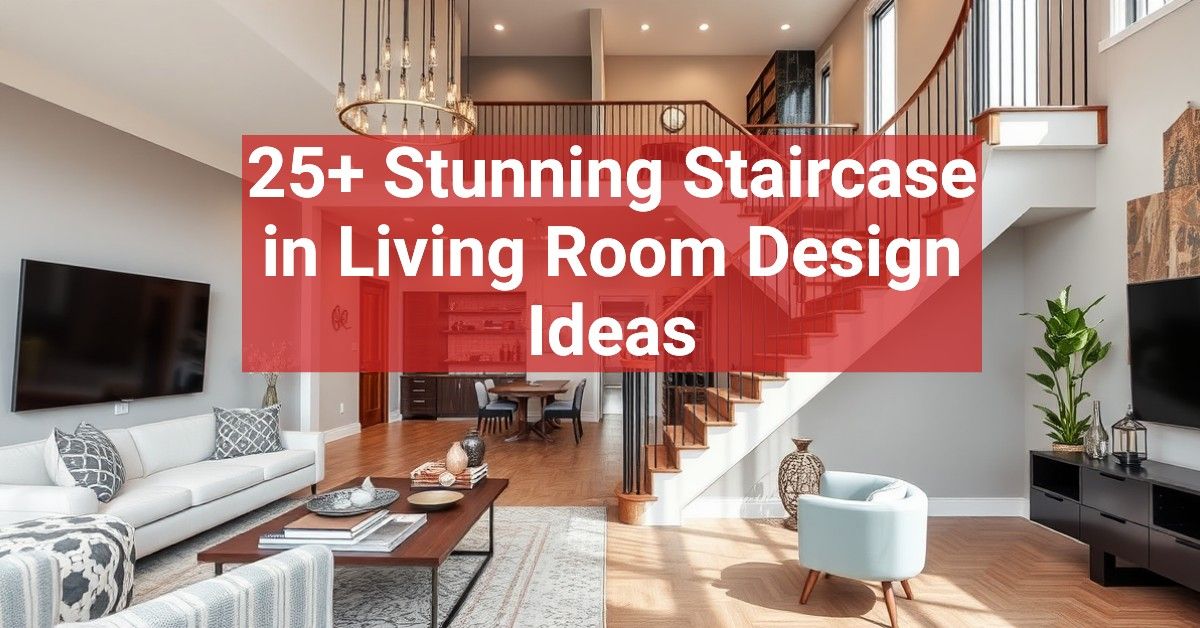 25+ Stunning Staircase in Living Room Design Ideas