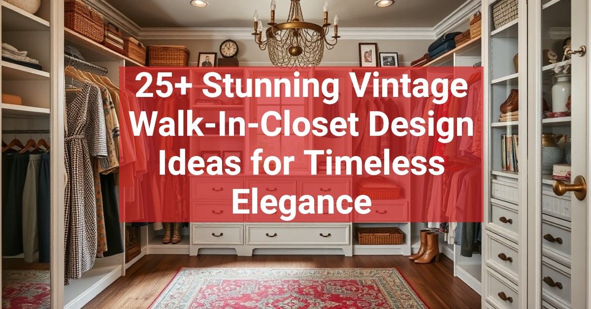 25+ Stunning Vintage Walk-In-Closet Design Ideas for Timeless Elegance