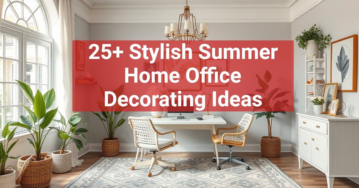 25+ Stylish Summer Home Office Decorating Ideas