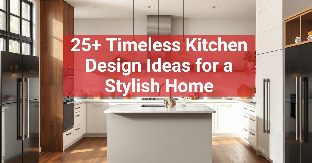 25+ Timeless Kitchen Design Ideas for a Stylish Home