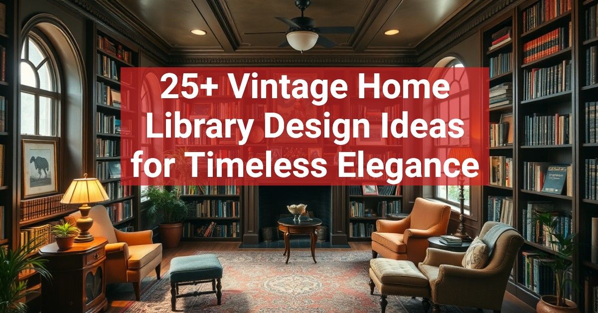 25+ Vintage Home Library Design Ideas for Timeless Elegance