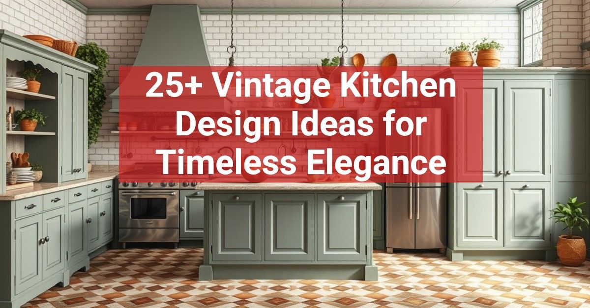 25+ Vintage Kitchen Design Ideas for Timeless Elegance