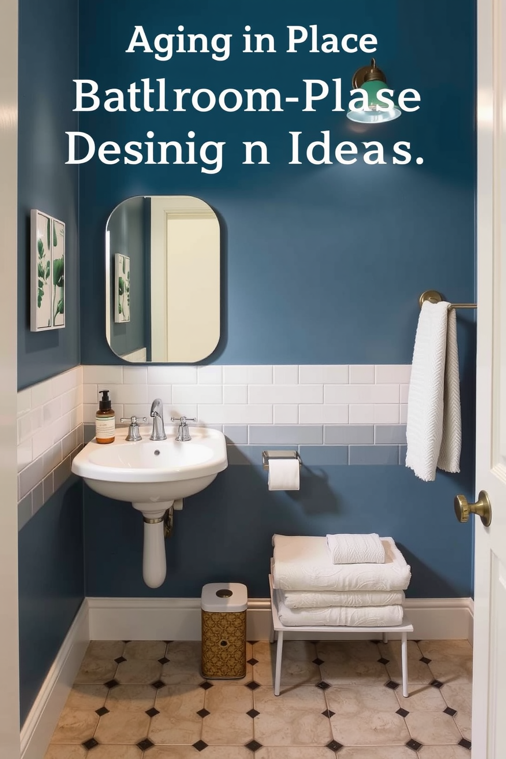 Aging in Place Bathroom Design Ideas. The design features wall-mounted sinks that free up floor space and enhance accessibility for all ages.