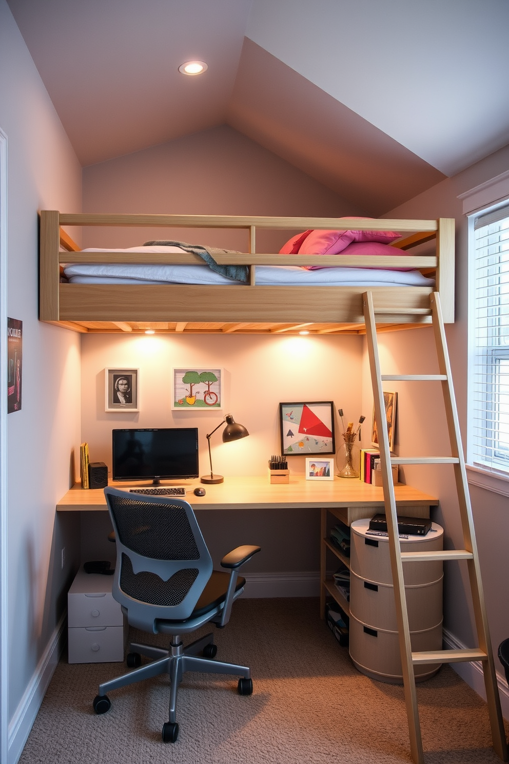 A cozy basement bedroom featuring warm wood tones throughout the space. The walls are clad in rich wooden panels, complemented by a plush area rug that adds comfort underfoot. A king-sized bed with a wooden headboard takes center stage, adorned with soft, neutral bedding. Beside the bed, stylish nightstands in matching wood hold modern lamps that cast a warm glow. Large windows allow natural light to flood the room, with sheer curtains that gently diffuse the sunlight. A comfortable reading nook with a wooden chair and a small bookshelf creates an inviting corner for relaxation.