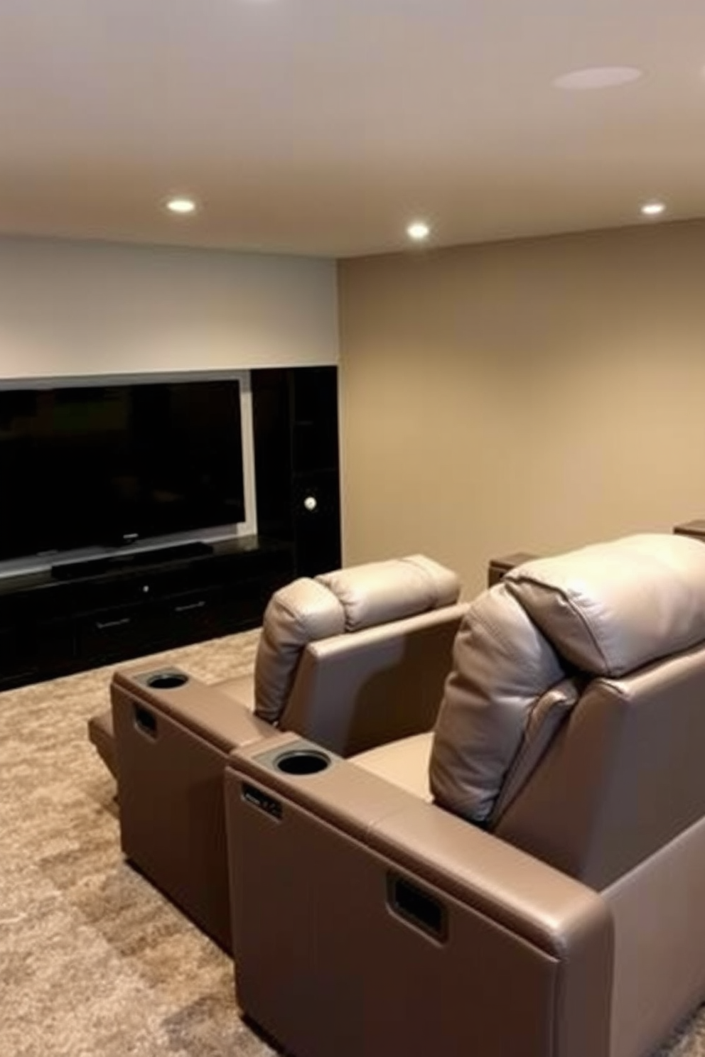 A cozy basement man cave designed for friendly competition features a stylish dartboard setup mounted on a wooden accent wall. Comfortable seating arrangements with plush sofas and bean bags create an inviting atmosphere for friends to gather and enjoy a game night.