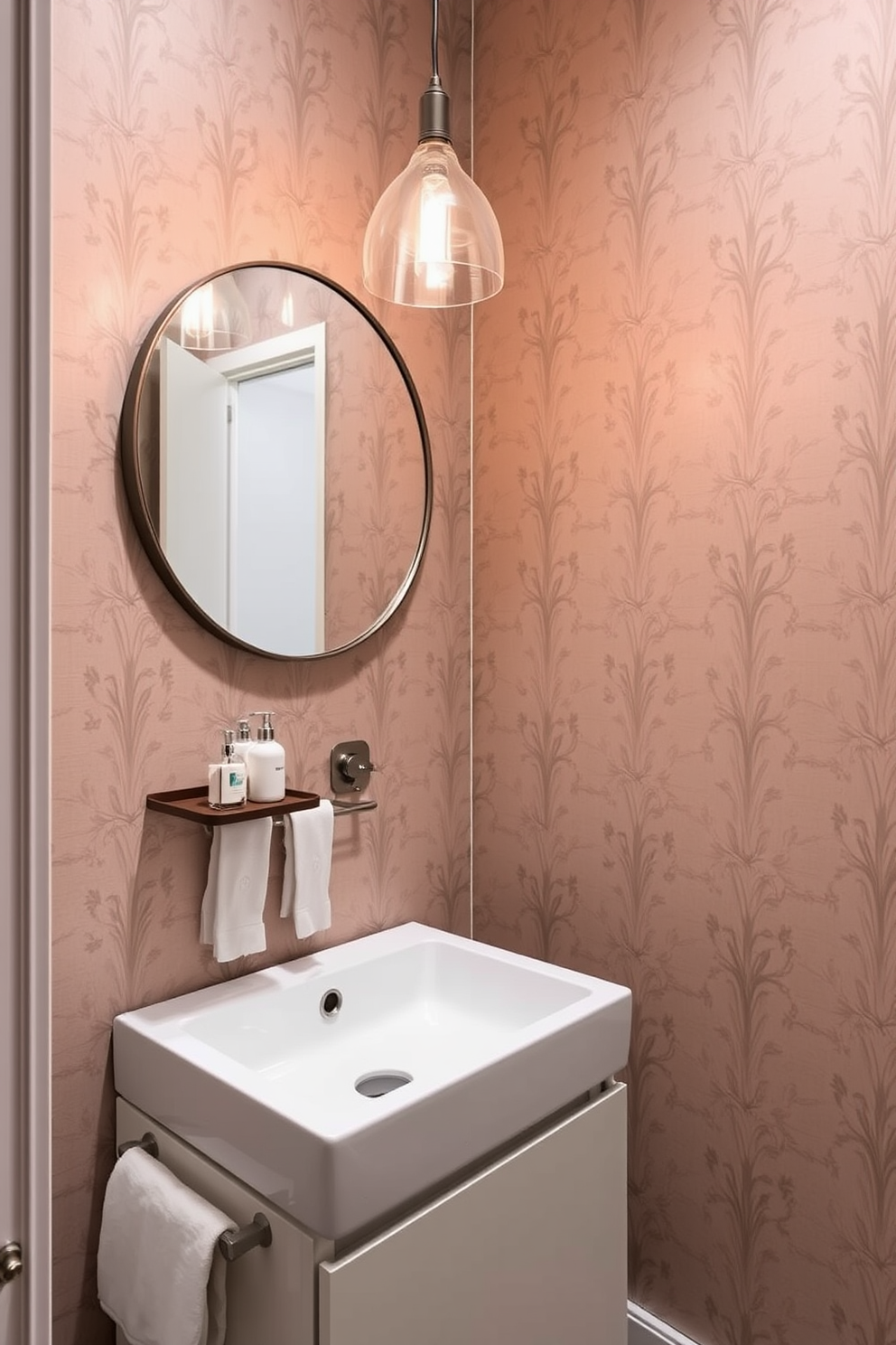 A classic black and white powder room featuring elegant fixtures and timeless design elements. The walls are adorned with white wainscoting, while the upper portion is painted in a deep black, creating a striking contrast. A sleek black vanity with a white marble top sits beneath a large round mirror framed in black. The floor is covered in a classic black and white checkerboard tile, adding a touch of sophistication to the space.