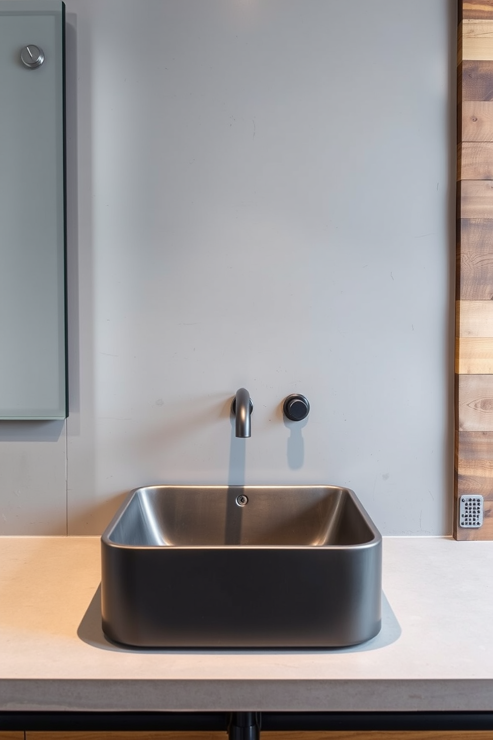 A modern integrated sink and countertop design featuring a sleek, seamless surface that blends functionality with elegance. The countertop is made of polished quartz in a soft white hue, complemented by minimalist cabinetry underneath. The sink is under-mounted, creating a clean line that enhances the overall aesthetic. Soft ambient lighting illuminates the space, highlighting the smooth textures and contemporary fixtures.