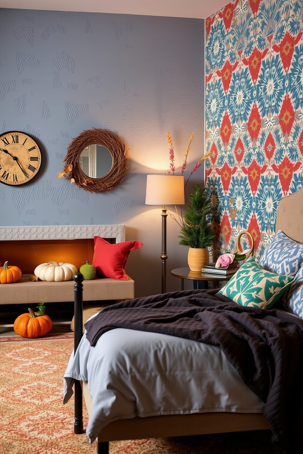 Seasonal decor to change with time. Imagine a cozy living room adorned with warm tones in autumn featuring pumpkins and leaves, transitioning to a winter wonderland with snowflakes and evergreen accents. Bedroom accent wall design ideas. Envision a serene bedroom with a soft blue accent wall adorned with subtle textures, complemented by a bold geometric pattern in vibrant colors for a lively summer feel.