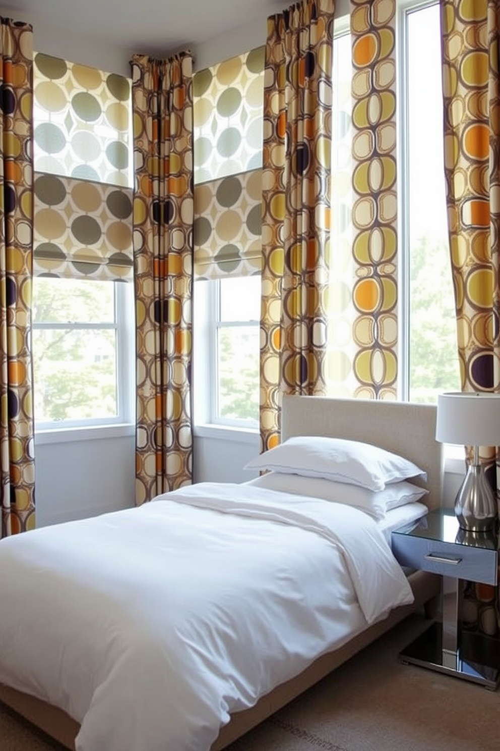 A cozy bedroom featuring blackout curtains that provide complete darkness for a restful sleep. The curtains are elegantly draped and have a rich, deep color that complements the room's decor. The window treatment creates a serene atmosphere, allowing for privacy and light control. Soft, ambient lighting from bedside lamps enhances the inviting feel of the space.