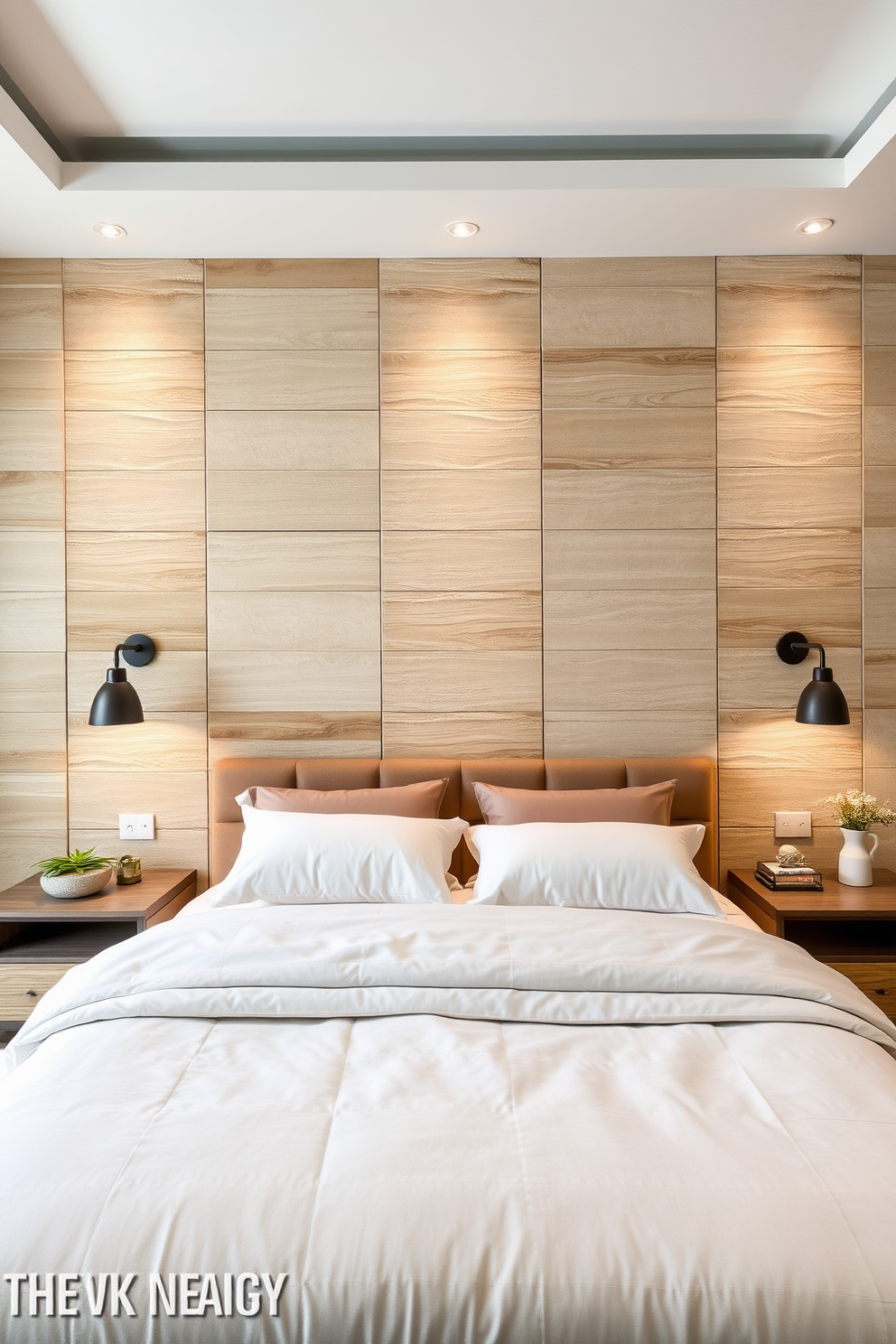 Textured wall panels create a stunning focal point in the bedroom. Choose a soft color palette to enhance the warmth and coziness of the space. Incorporate natural materials like wood or stone for added depth and character. Accent the panels with carefully selected lighting to highlight their unique textures.