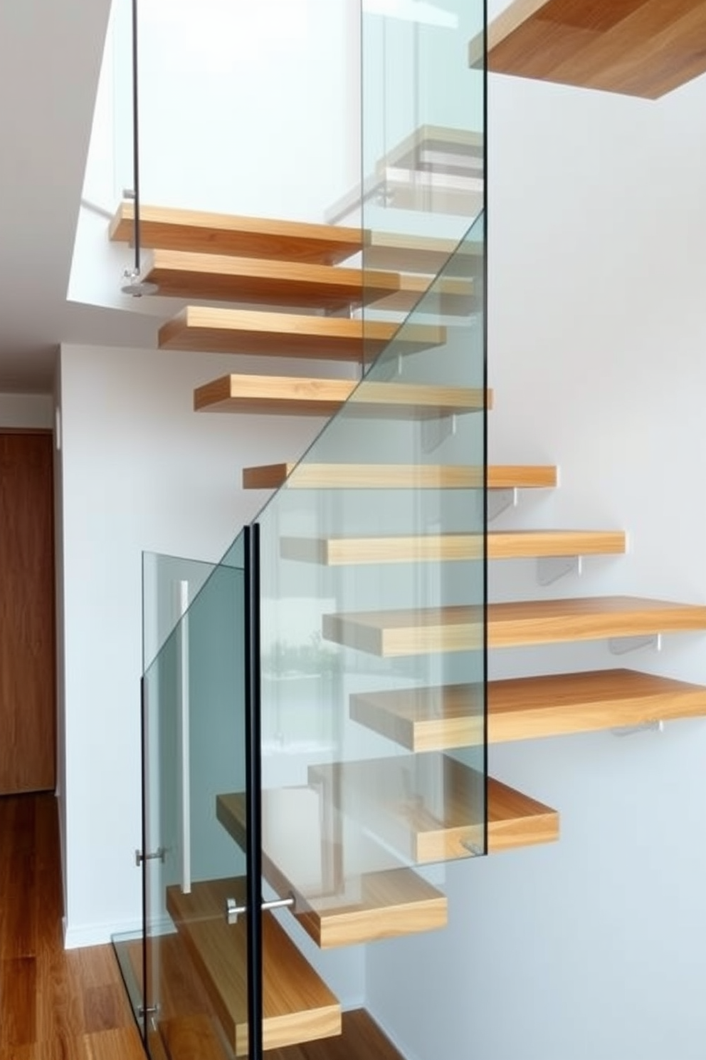 A minimalist metal staircase with open risers leads gracefully to the upper level of the home. The sleek design features a matte black finish and is complemented by a glass railing that enhances the sense of openness. Bespoke staircase design ideas include custom dimensions and unique shapes that fit seamlessly within the architectural style of the space. Incorporating LED lighting beneath the treads adds a modern touch while illuminating the staircase beautifully.