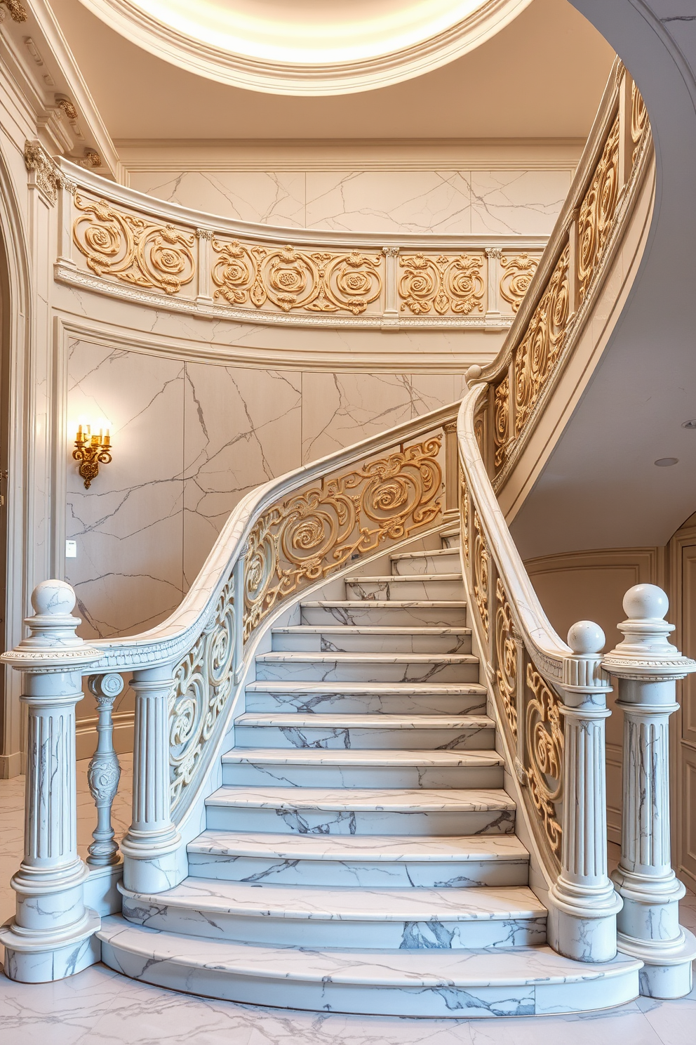 A modern staircase with cantilevered steps showcases a sleek design that appears to float effortlessly in the space. The steps are made of polished wood, complemented by a minimalist glass railing that enhances the contemporary aesthetic. Bespoke staircase design ideas feature unique shapes and materials that reflect personal style. Incorporating LED lighting along the edges of the steps adds a dramatic effect while ensuring safety and visibility.