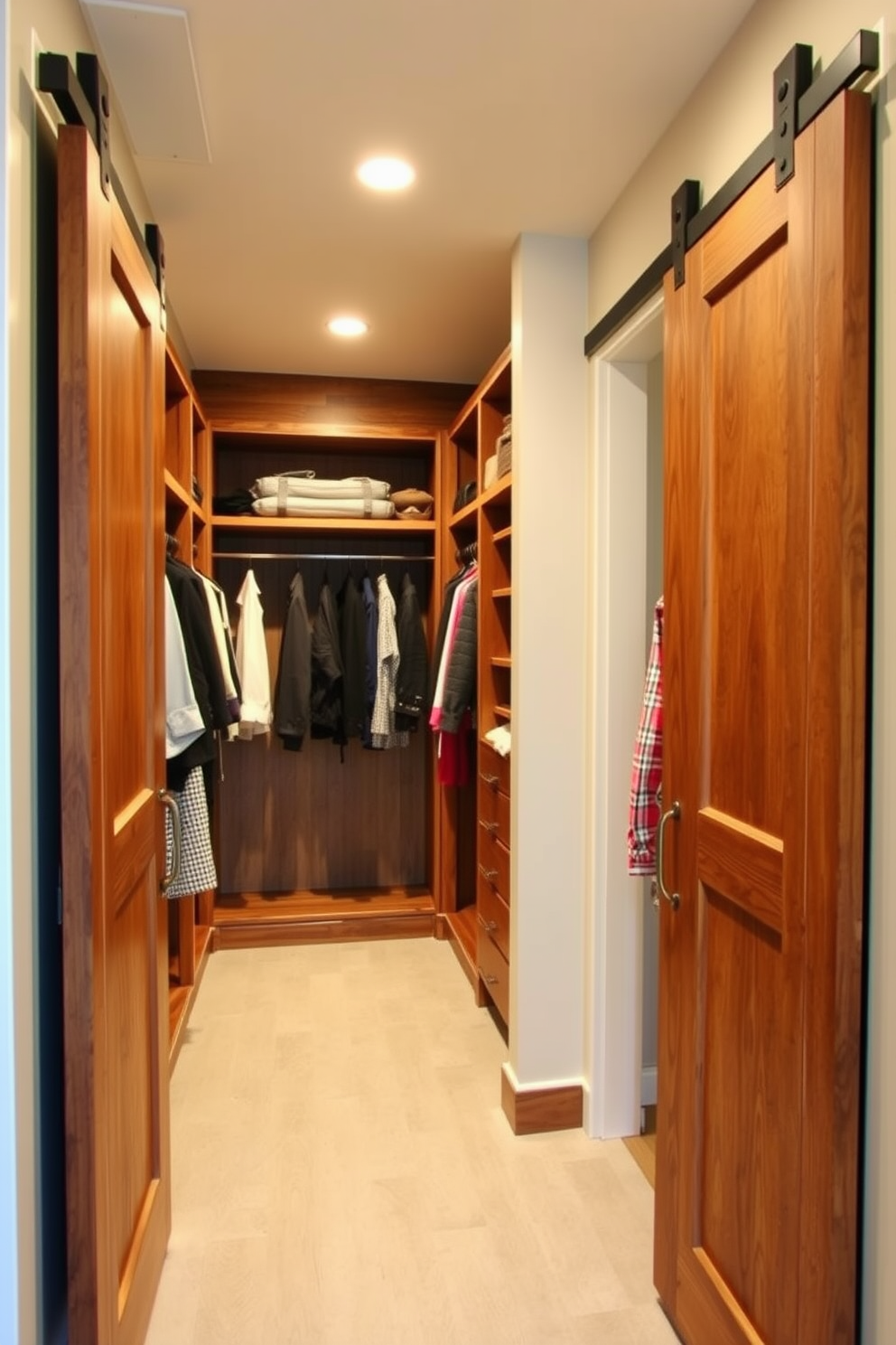 A stylish walk-in closet featuring bold geometric patterns on the floor creates a striking visual impact. The walls are lined with custom shelving units that showcase an array of shoes and accessories, while a plush seating area invites relaxation.