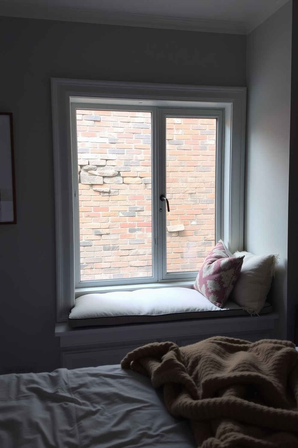 An eclectic bedroom filled with vibrant colors and unique decor pieces. The focal point is a striking brick accent wall that adds warmth and texture to the space. A mix of vintage and modern furniture creates an inviting atmosphere. Plush bedding in bold patterns complements the brick, while an array of artwork adorns the walls.