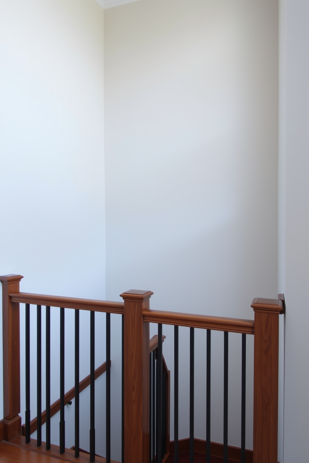 A modern staircase features sleek wood treads complemented by a metal railing with clean lines. The design emphasizes open space and natural light, creating a striking focal point in the home. The closed staircase design incorporates rich wood paneling and soft lighting for a warm ambiance. Elegant curves in the staircase add a touch of sophistication while maintaining functionality.