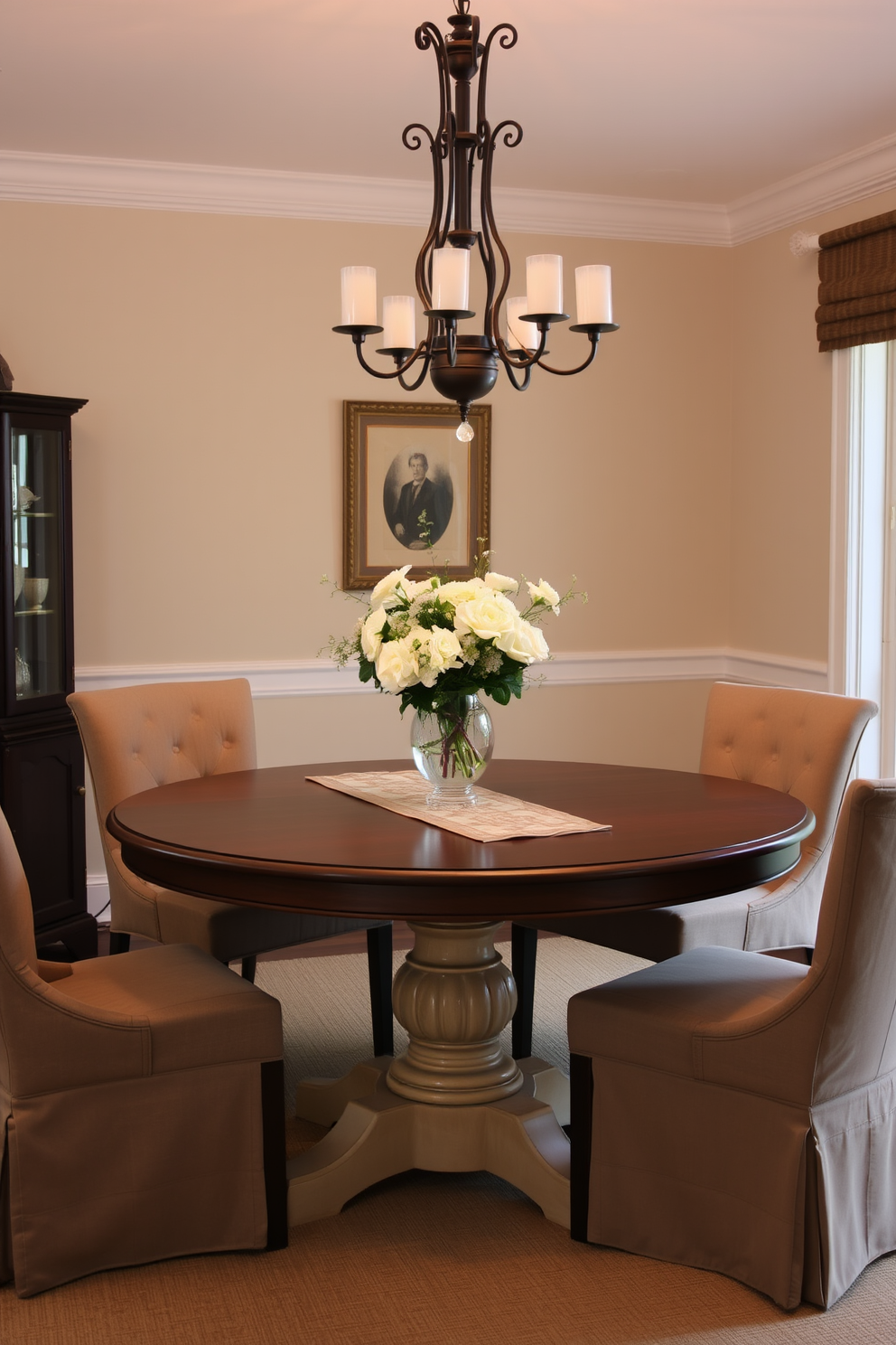 A custom built-in dining nook features a cozy corner bench upholstered in a soft gray fabric with colorful throw pillows. The table is a reclaimed wood design, surrounded by elegant, modern chairs that add a touch of sophistication to the space. The nook is illuminated by a stylish pendant light hanging above the table, casting a warm glow during meals. Large windows allow natural light to flow in, creating an inviting atmosphere for family gatherings and entertaining guests.