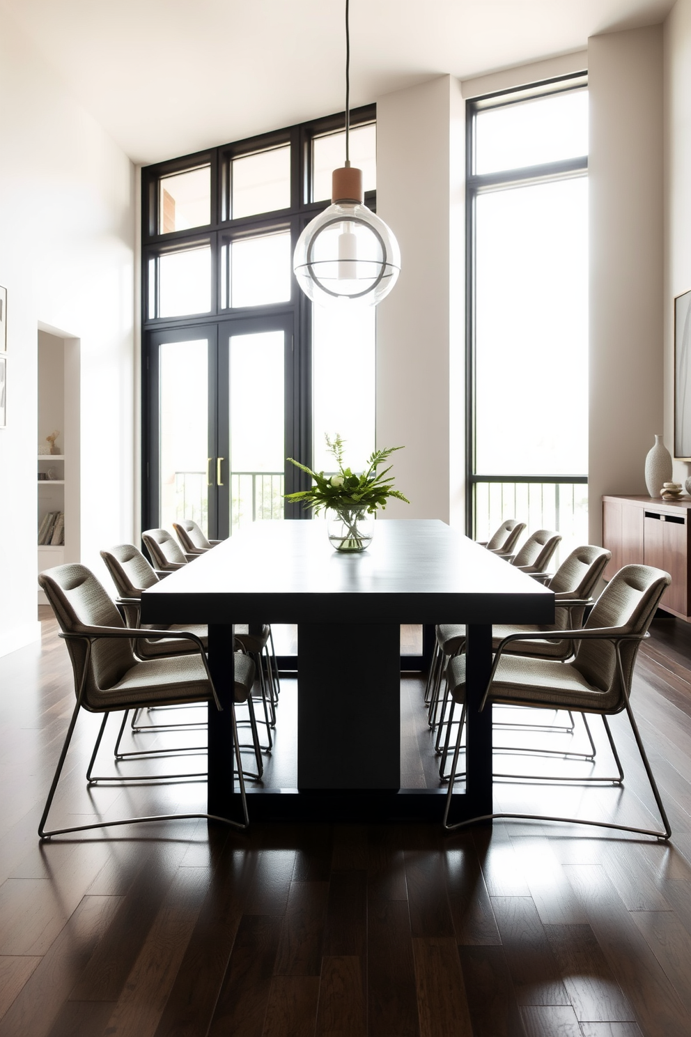 A vintage dining table with ornate details takes center stage in a sunlit dining room. Surrounding the table are elegantly upholstered chairs featuring intricate patterns, enhancing the overall charm of the space. The walls are adorned with soft pastel hues, complementing the rich wood tones of the table. A stunning chandelier hangs above, casting a warm glow over the setting, while a lush centerpiece of seasonal flowers adds a touch of freshness.