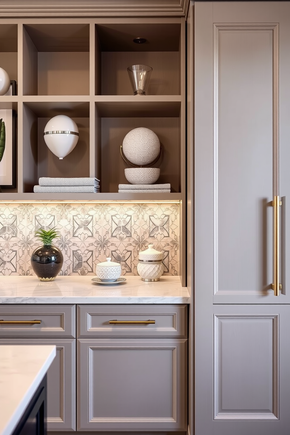 Elegant hardware for cabinets and doors. Consider using brushed brass or polished nickel finishes to enhance the sophisticated look of your space. Elegant apartment design ideas. Incorporate open shelving with decorative items and choose a neutral color palette to create a serene atmosphere.