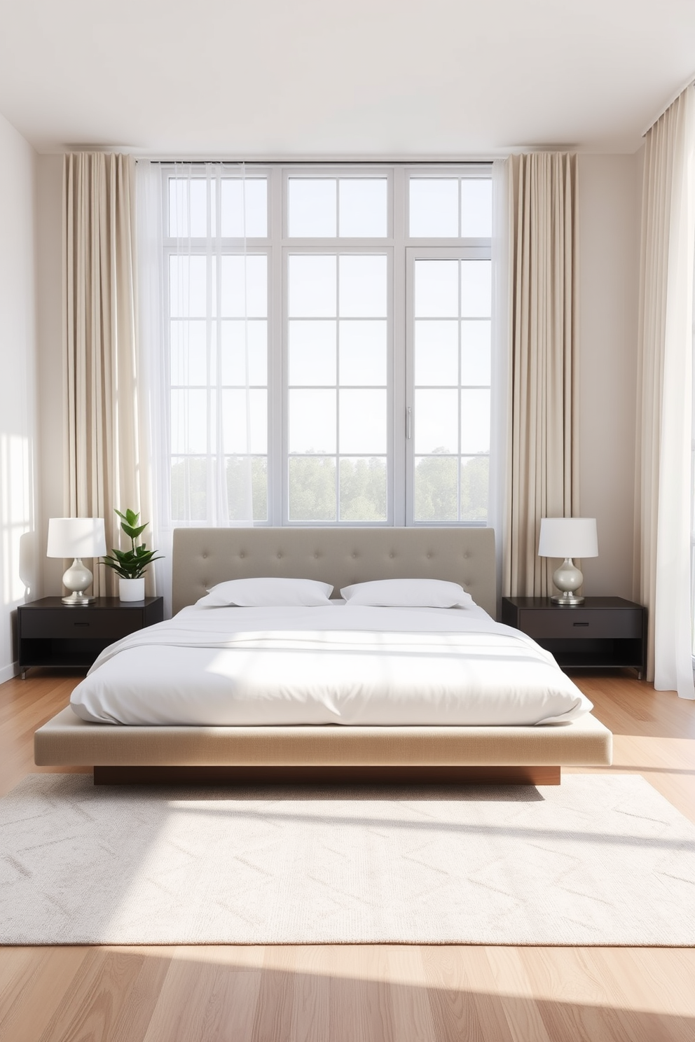 A serene bedroom adorned with vintage decor pieces that exude timeless elegance. The focal point is a beautifully upholstered bed with a tufted headboard, flanked by ornate nightstands with antique lamps. The walls are painted in a soft pastel hue, complemented by a sumptuous area rug that adds warmth to the space. Delicate lace curtains frame the windows, allowing soft natural light to filter in, enhancing the cozy atmosphere.