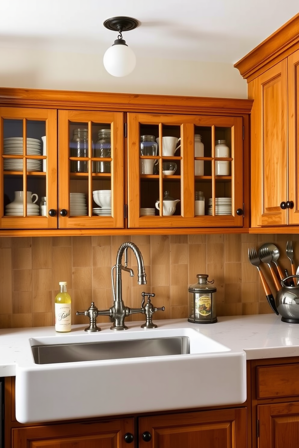 A charming farmhouse kitchen featuring a large wooden table at the center surrounded by mismatched chairs. Sunlight streams in through the windows, illuminating the herb garden in window sill planters filled with fresh basil, rosemary, and thyme.