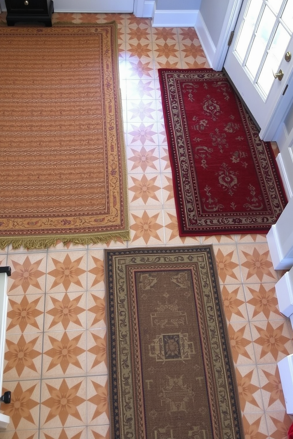 A foyer featuring vintage inspired tiles that evoke a sense of nostalgia. The intricate patterns and warm colors create a welcoming atmosphere that sets the tone for the rest of the home.