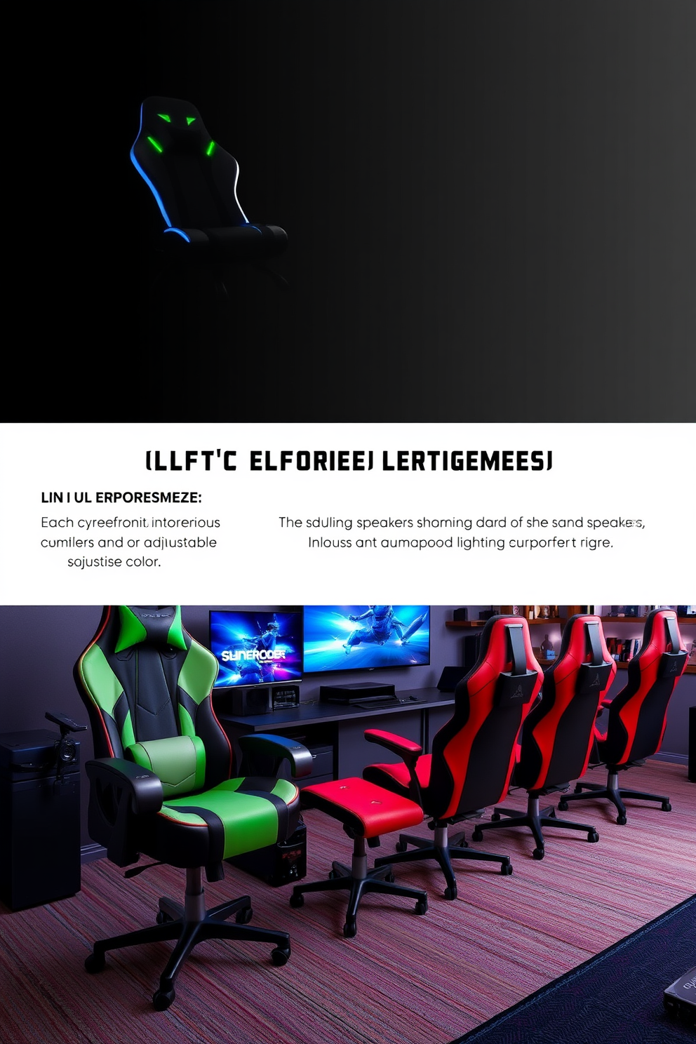 Themed gaming chairs designed for ultimate comfort feature ergonomic shapes with plush cushioning and customizable color options. Each chair incorporates built-in speakers and adjustable armrests to enhance the gaming experience. The gaming man cave design includes a spacious layout with soundproof walls and ambient lighting that sets the perfect mood. A large screen is mounted for immersive gaming sessions, surrounded by shelves filled with collectibles and gaming memorabilia.