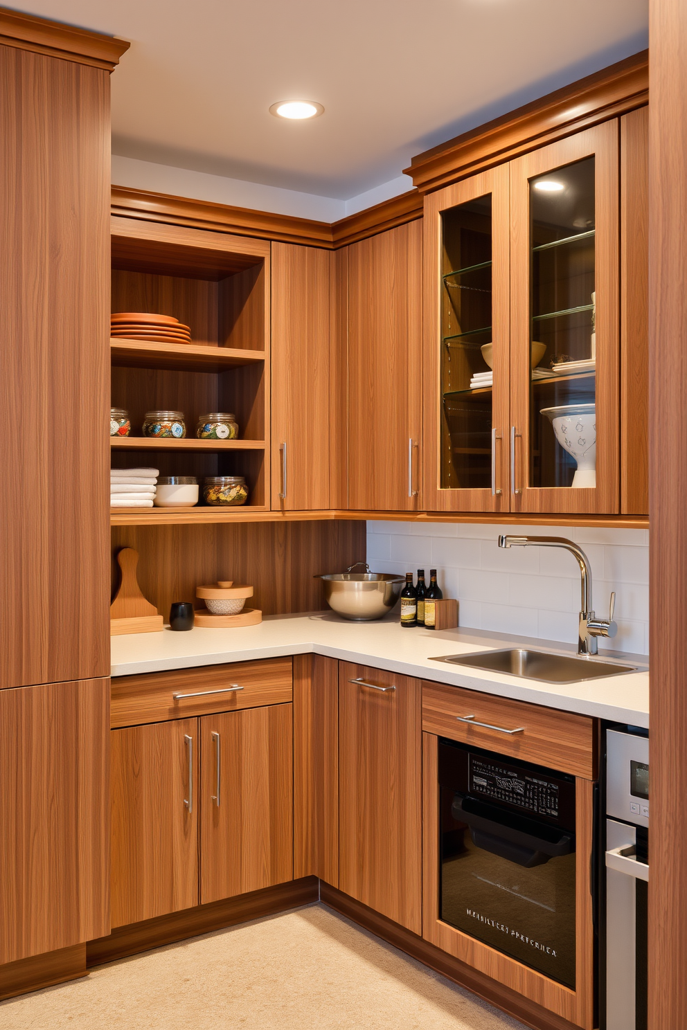 A garage pantry featuring chalkboard paint on the walls to create a unique and functional space. The shelves are made of reclaimed wood, providing a rustic charm while offering ample storage for kitchen essentials and snacks.