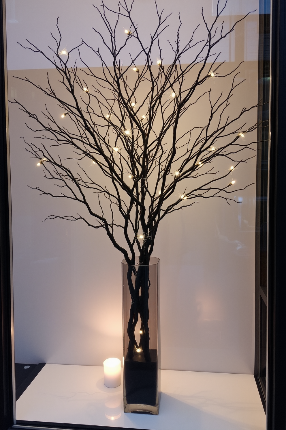 A collection of spooky quotes is elegantly displayed on translucent window film, creating an eerie yet inviting atmosphere. The film is adorned with intricate Halloween-themed designs, enhancing the festive spirit while allowing soft light to filter through.