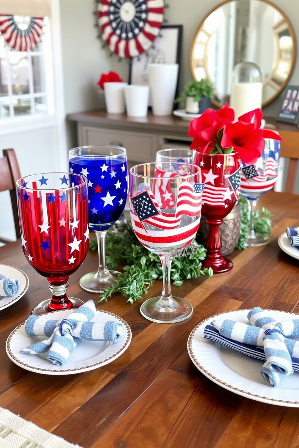 Decorative trays filled with an assortment of holiday snacks create a festive atmosphere for Independence Day celebrations. The trays feature red, white, and blue themed treats, arranged artfully alongside small flags and decorative accents. In a cozy living room, small space decorating ideas come to life with clever use of multi-functional furniture. A stylish coffee table doubles as storage, while vibrant throw pillows add a pop of color to the minimalist decor.