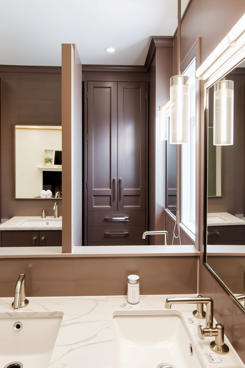 A Jack and Jill bathroom features a soft close toilet that enhances comfort and functionality. The layout is designed to provide easy access from two adjoining bedrooms, promoting convenience and privacy.